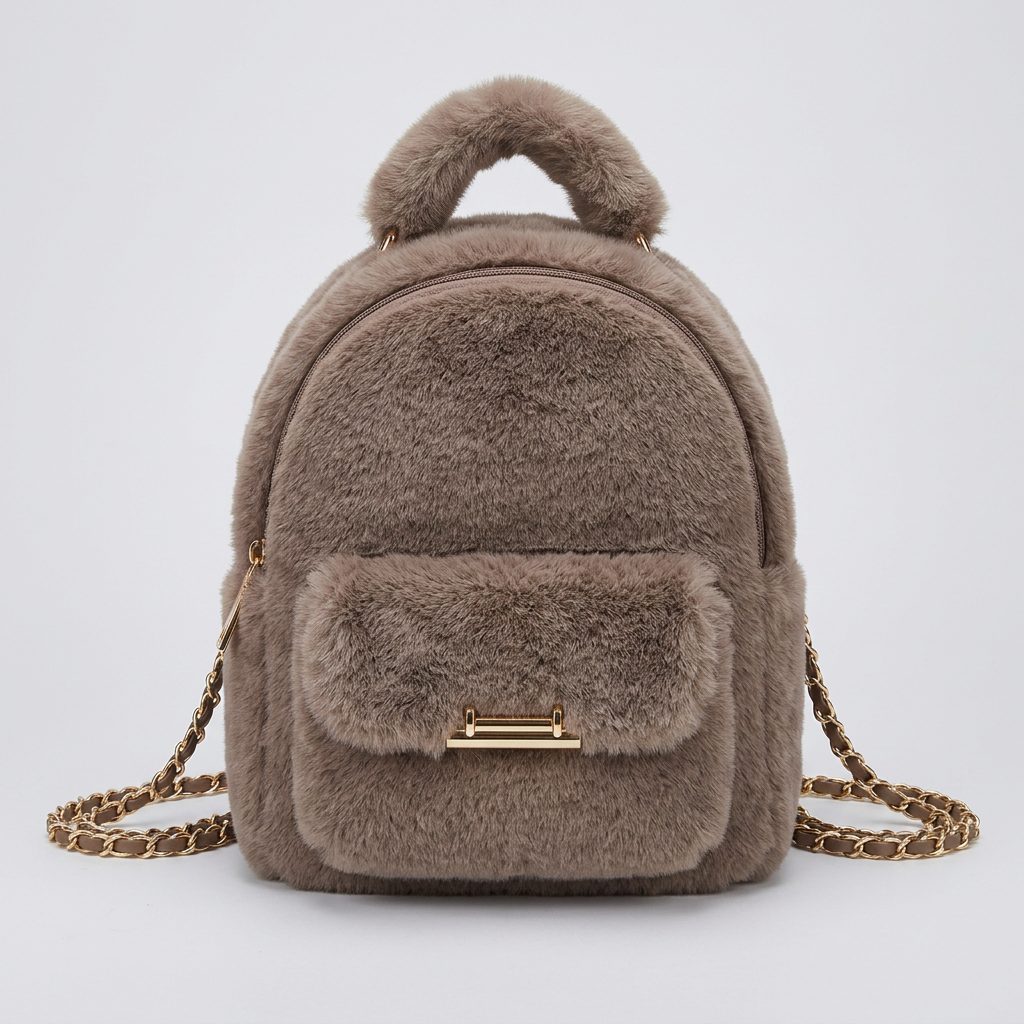 Mini Faux Fur Rugzak - ca. 22 cm