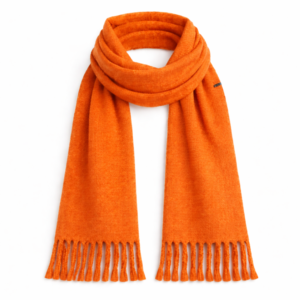 HS Wintersjaal - In 7+ Kleuren - Effen - Wollen look - Oranje