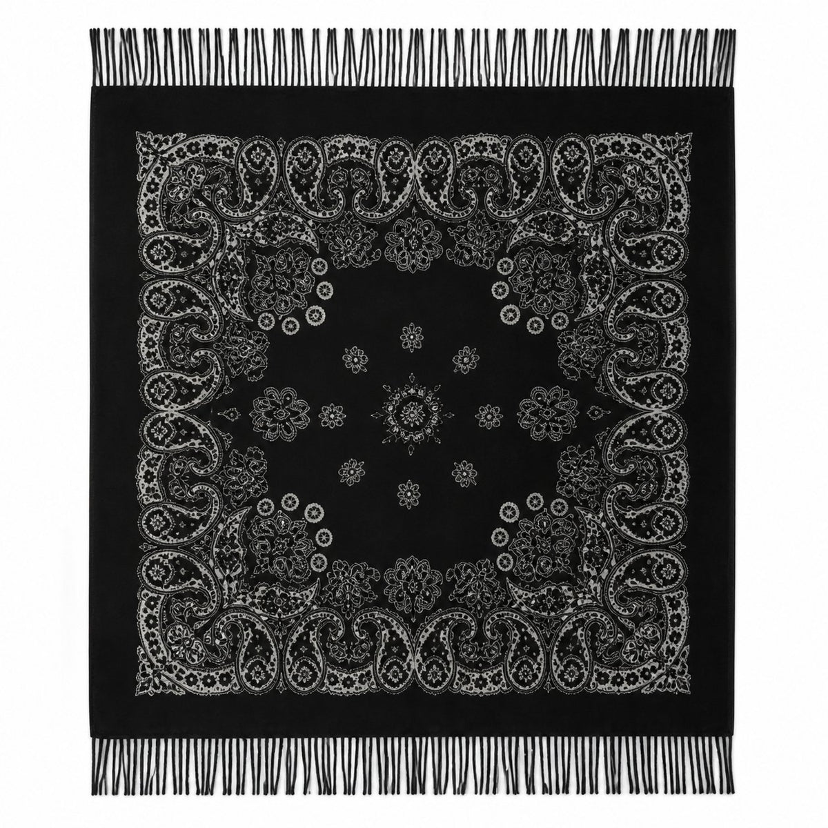Vierkante Paisley Sjaal met Franjes - 105x105 cm