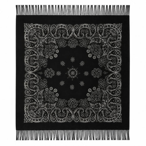 Vierkante Paisley Sjaal met Franjes - 105x105 cm