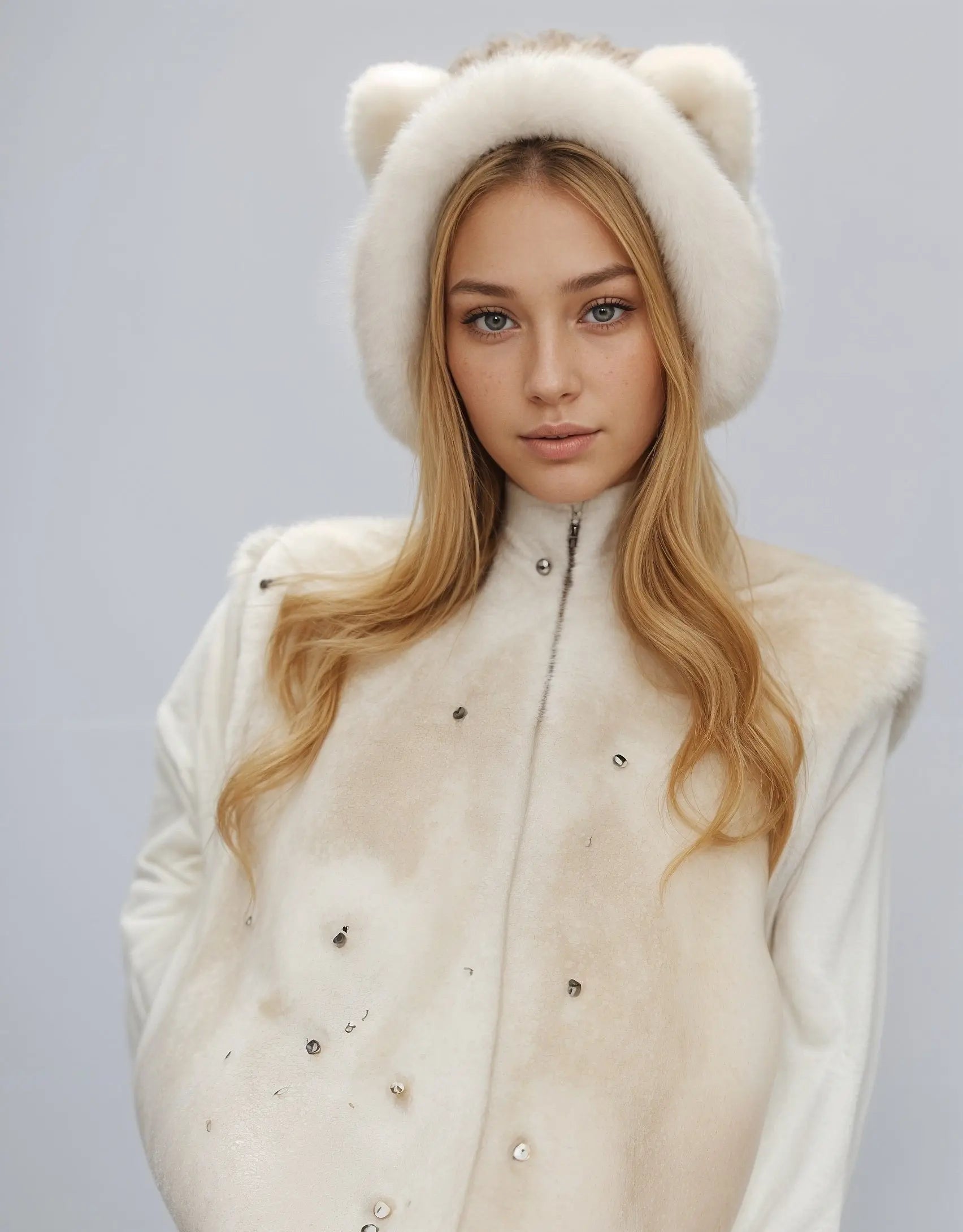 Chique Mouwloos Witte Faux Fur Vest - Met Strass Steentjes - Wintertrend 2024 Mapsy B.V