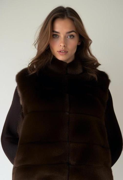 Luxe Coffee Faux Fur Bodywarmer - Stijlvol en Warm - Winter 2024 Mapsy B.V