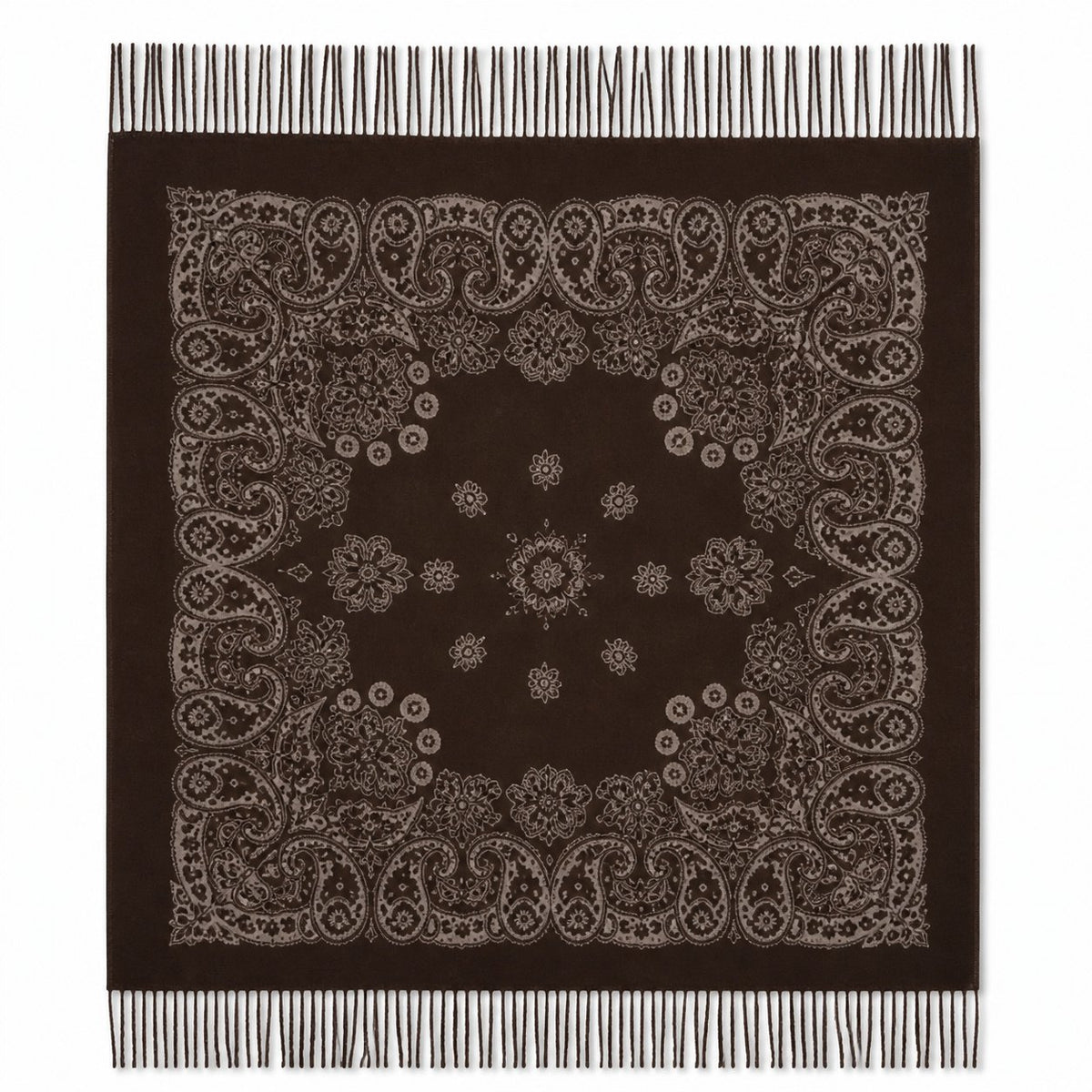 Vierkante Paisley Sjaal met Franjes - 105x105 cm