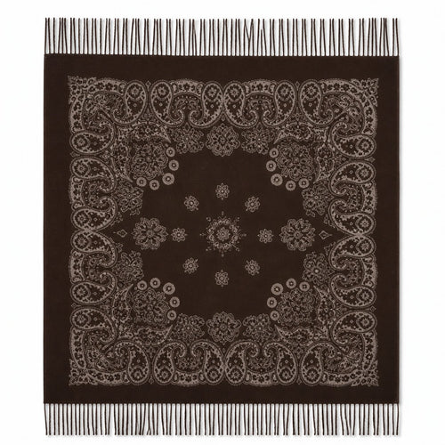 Vierkante Paisley Sjaal met Franjes - 105x105 cm