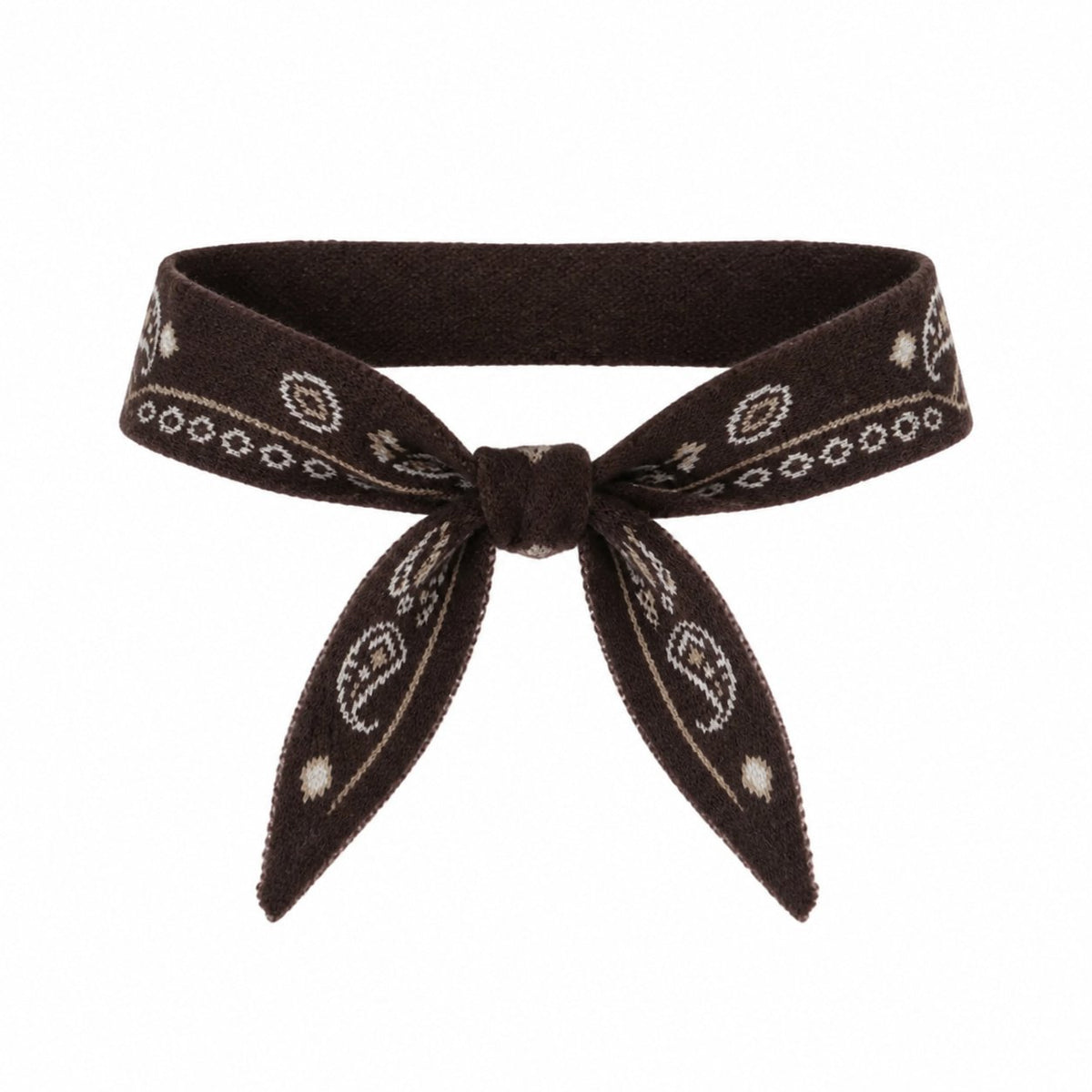 Gebreide Bandanasjaal met Paisleyprint