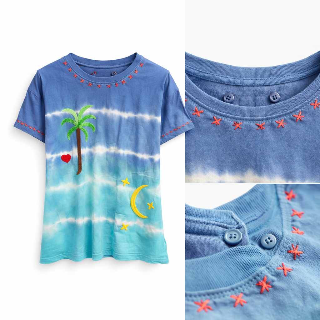 HS T-Shirt - 100% Katoen - Short Sleeve - comfortabele pasvorm - 5 kleuren - DETAIL