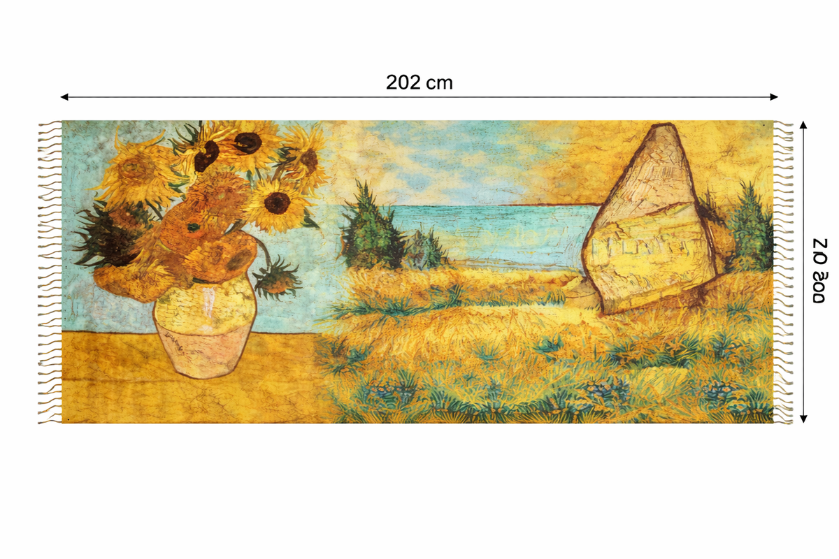 Sjaal met Schilderijprint – 202 x 72 cm