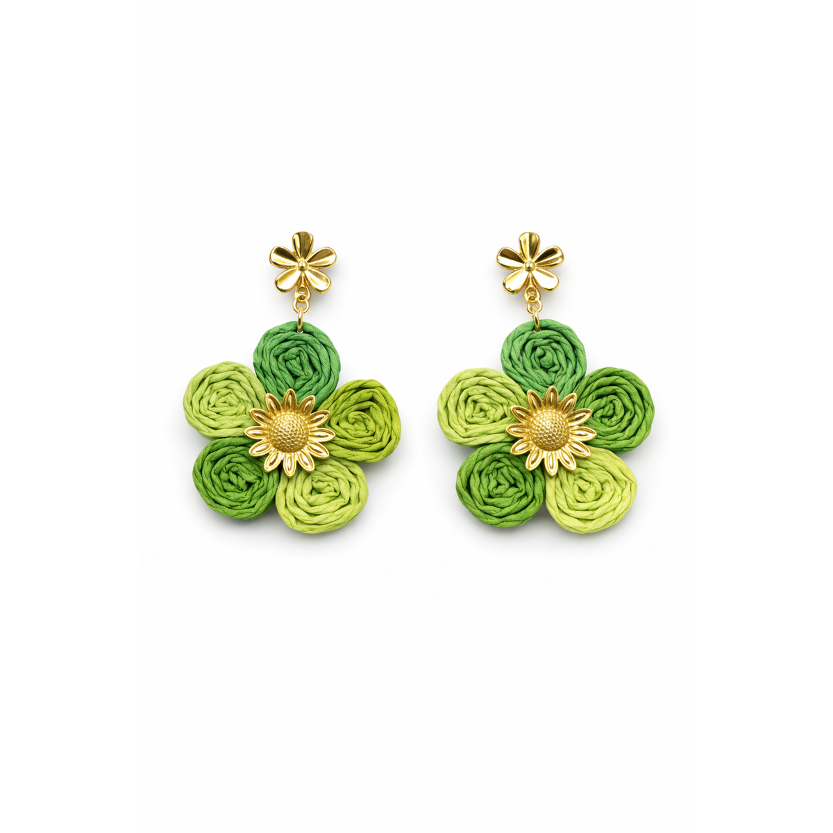 HS Oorbel - In 3 Kleuren - Bloem - Groen
