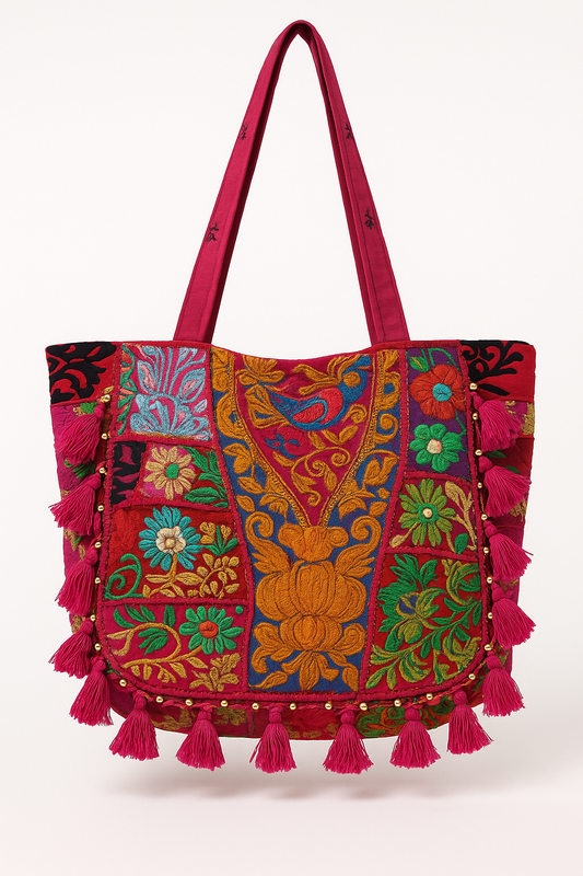 Boho Indian Shopper Fuchsia
