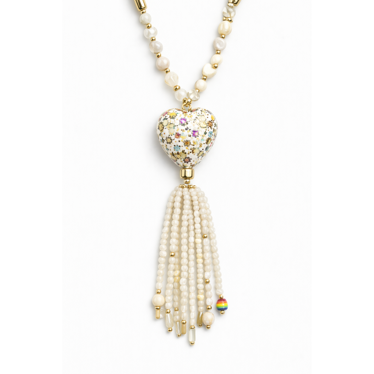 HS Lange Ketting - In 5+ Kleuren - Hartje - Creme