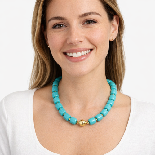 HS Ketting - Met Gouden Touch - statement detail - 14 kleuren - MODEL_FRONT