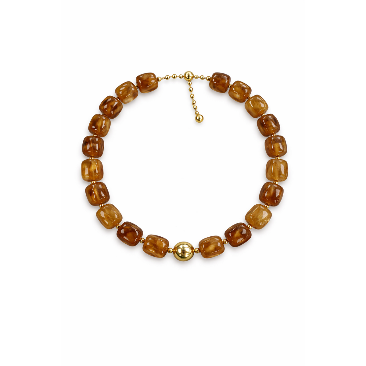 HS Ketting - In 10+ Kleuren - Met Gouden Touch - Donkerbruin Multi