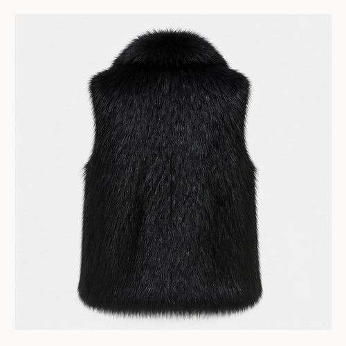 Shaggy Faux Fur Bodywarmer - One Size