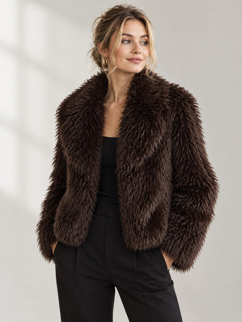 Faux Fur Shaggy Jas