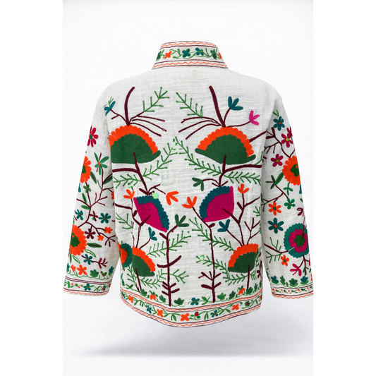HS Cotton Jacket - Met Knopen - Leaf Design - comfortabele pasvorm - 5 kleuren