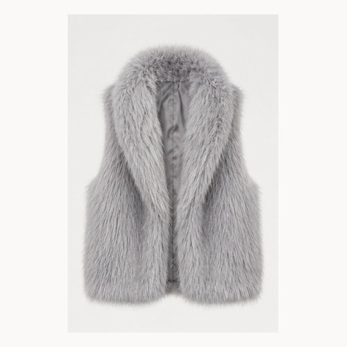 Shaggy Faux Fur Bodywarmer - One Size