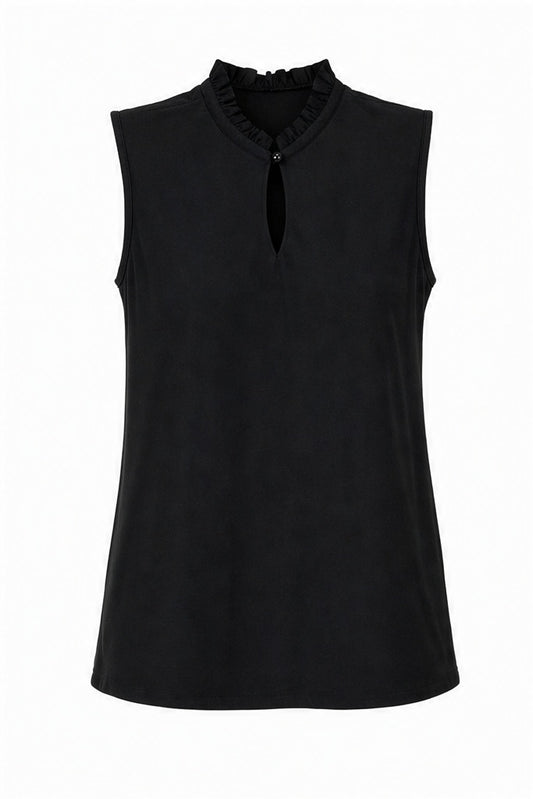 Stella Fiora top zwart - Vooraanzicht ghost mannequin