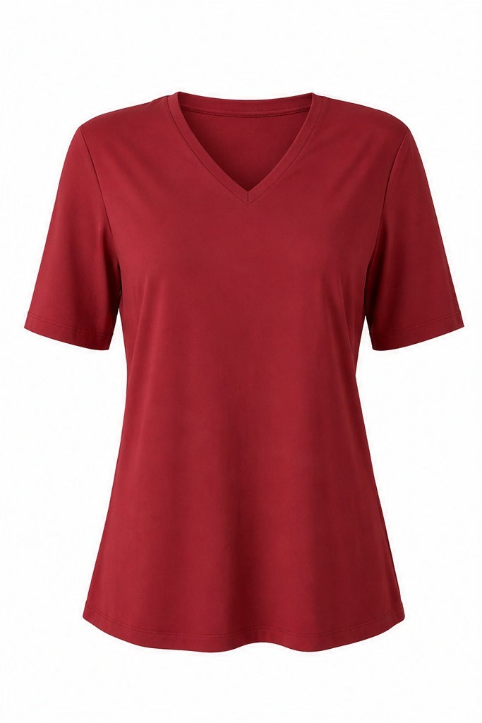 Stella Fiora top rood - Vooraanzicht ghost mannequin