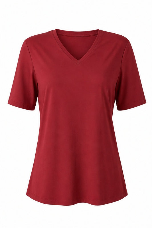 Stella Fiora top rood - Vooraanzicht ghost mannequin