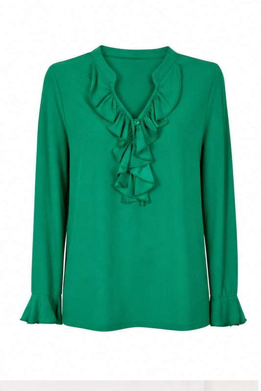 Signature top groen - Vooraanzicht ghost mannequin