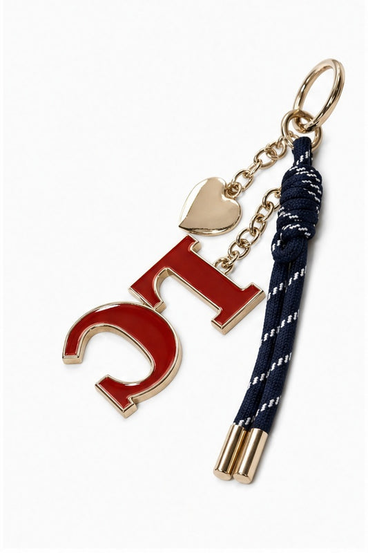 LC sleutelhanger rood donkerblauw - zijaanzicht