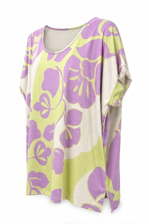 Joy top lime/lila/creme - Zijaanzicht ghost mannequin