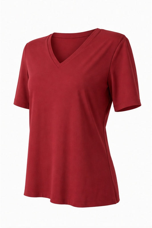 Stella Fiora top rood - Zijaanzicht ghost mannequin