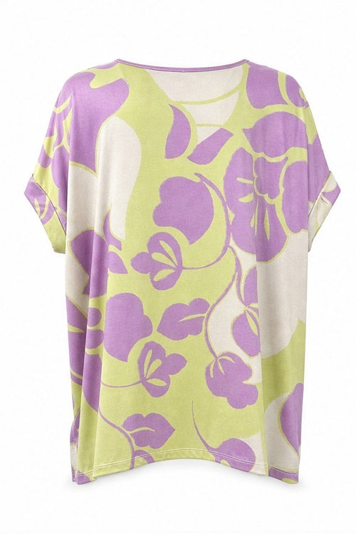 Joy top lime/lila/creme - Achteraanzicht ghost mannequin