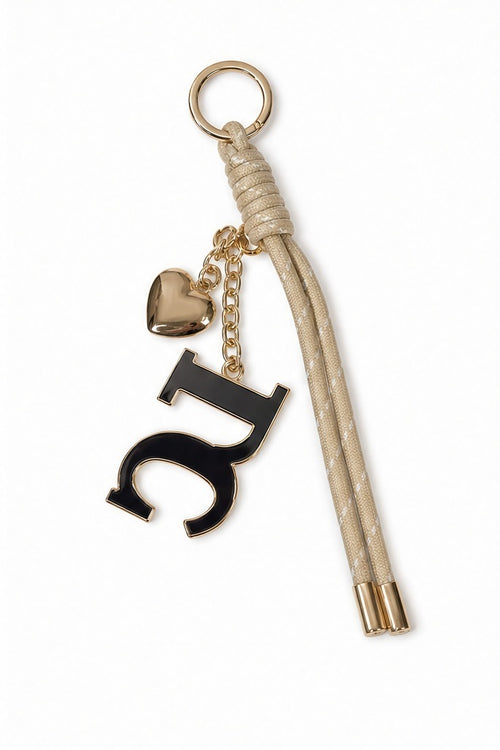 LC sleutelhanger zwart beige - achteraanzicht