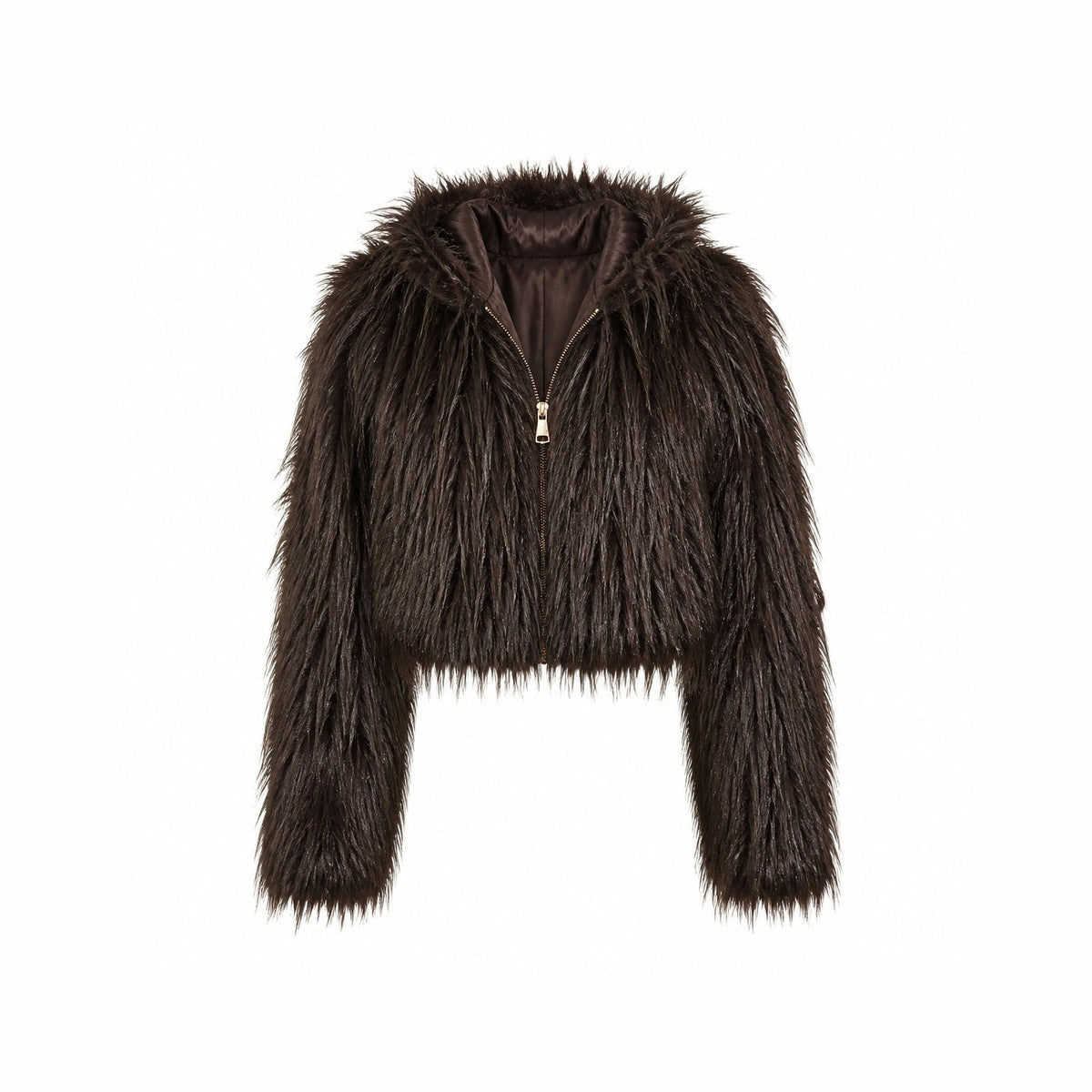 Shaggy Faux Fur Jas met Capuchon - One Size