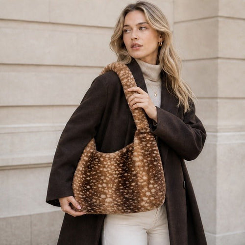 Spotted Faux Fur Schoudertas