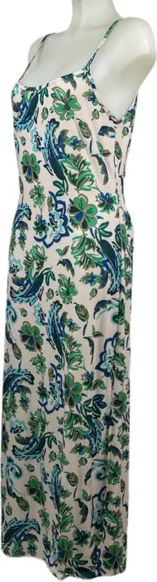 Angelle Milan – travelstof jurk – Blauw/Groene Lange Jurk met Bandjes – Ademend – Kreukherstellend – Duurzame jurk - Mapsy B.V
