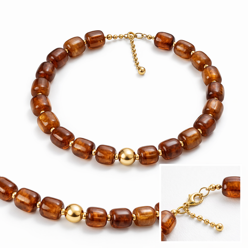 HS Ketting - Met Gouden Touch - statement detail - 14 kleuren - DETAIL