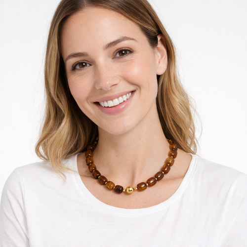 HS Ketting - Met Gouden Touch - statement detail - 14 kleuren - MODEL_FRONT