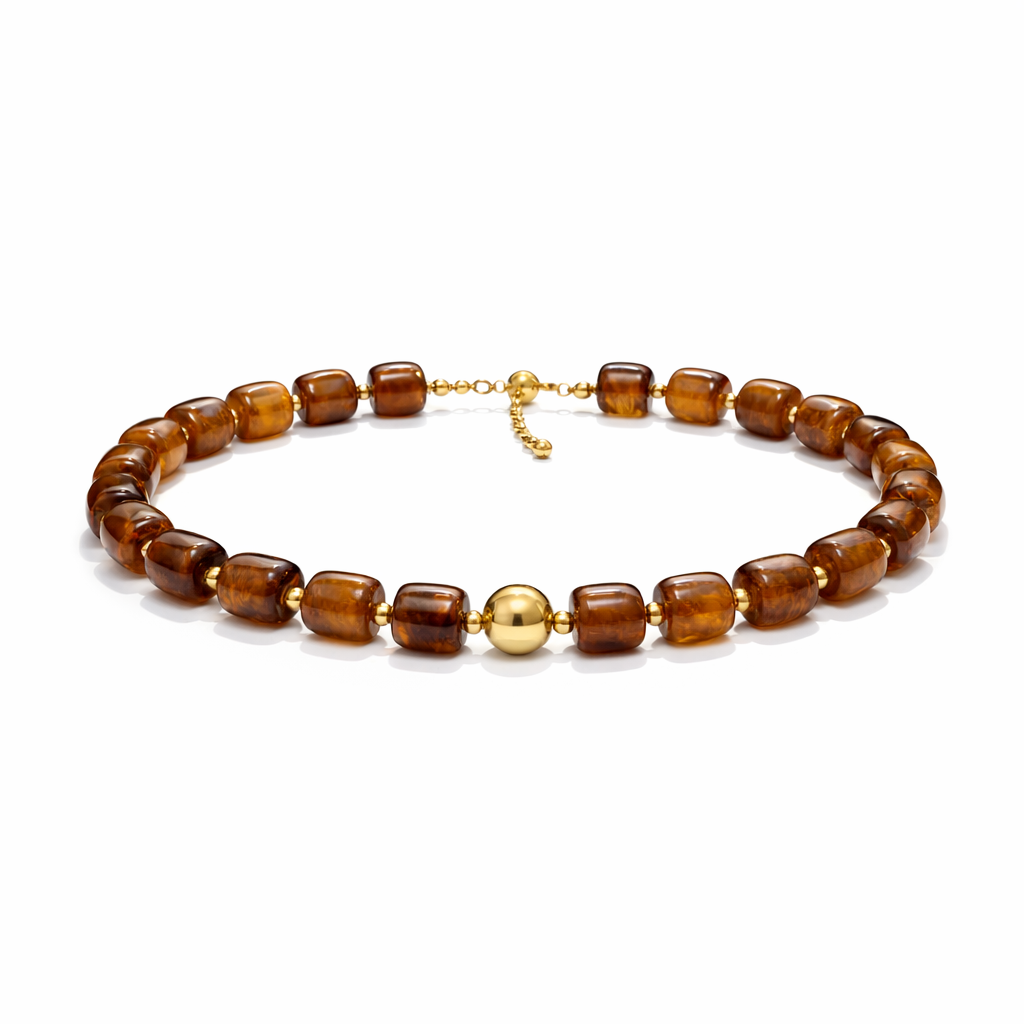 HS Ketting - Met Gouden Touch - statement detail - 14 kleuren - SIDE