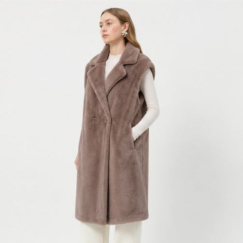 Lange Faux Fur Bodywarmer - One Size