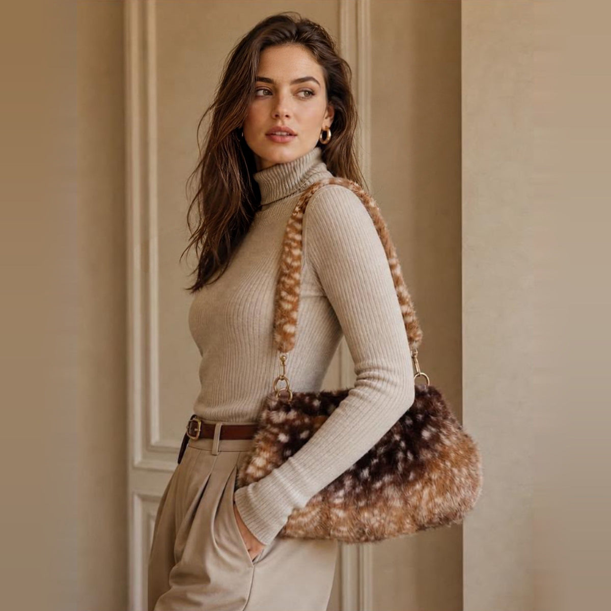 Faux Fur Hertenprint Tas