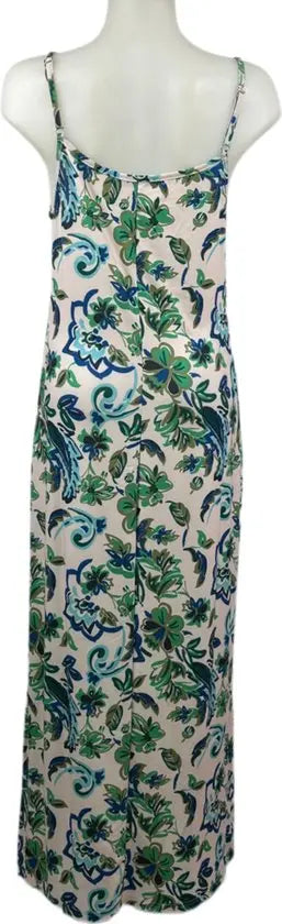 Angelle Milan – travelstof jurk – Blauw/Groene Lange Jurk met Bandjes – Ademend – Kreukherstellend – Duurzame jurk - Mapsy B.V