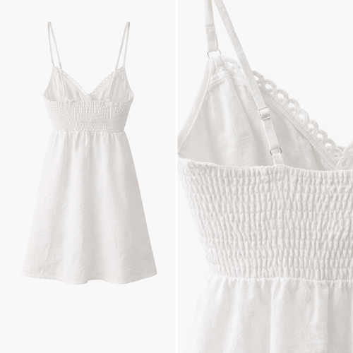 HS Zomerjurkje - Luchtig - Free Size - comfortabele pasvorm - 2 kleuren - DETAIL