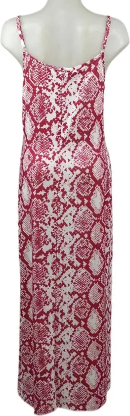 Angelle Milan – travelstof jurk – Roze/Witte Lange Jurk met Bandjes – Ademend – Kreukherstellend – Duurzame jurk - Mapsy B.V