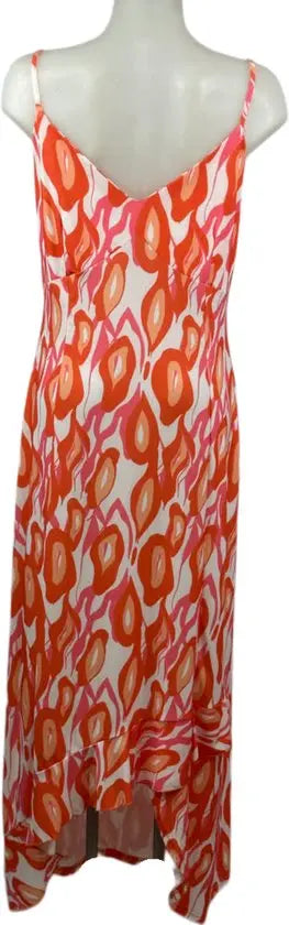 Angelle Milan – travelstof jurk – Roze/Oranje/Rood Lange Jurk met Bandjes – Ademend – Kreukherstellend – Duurzame jurk - Mapsy B.V