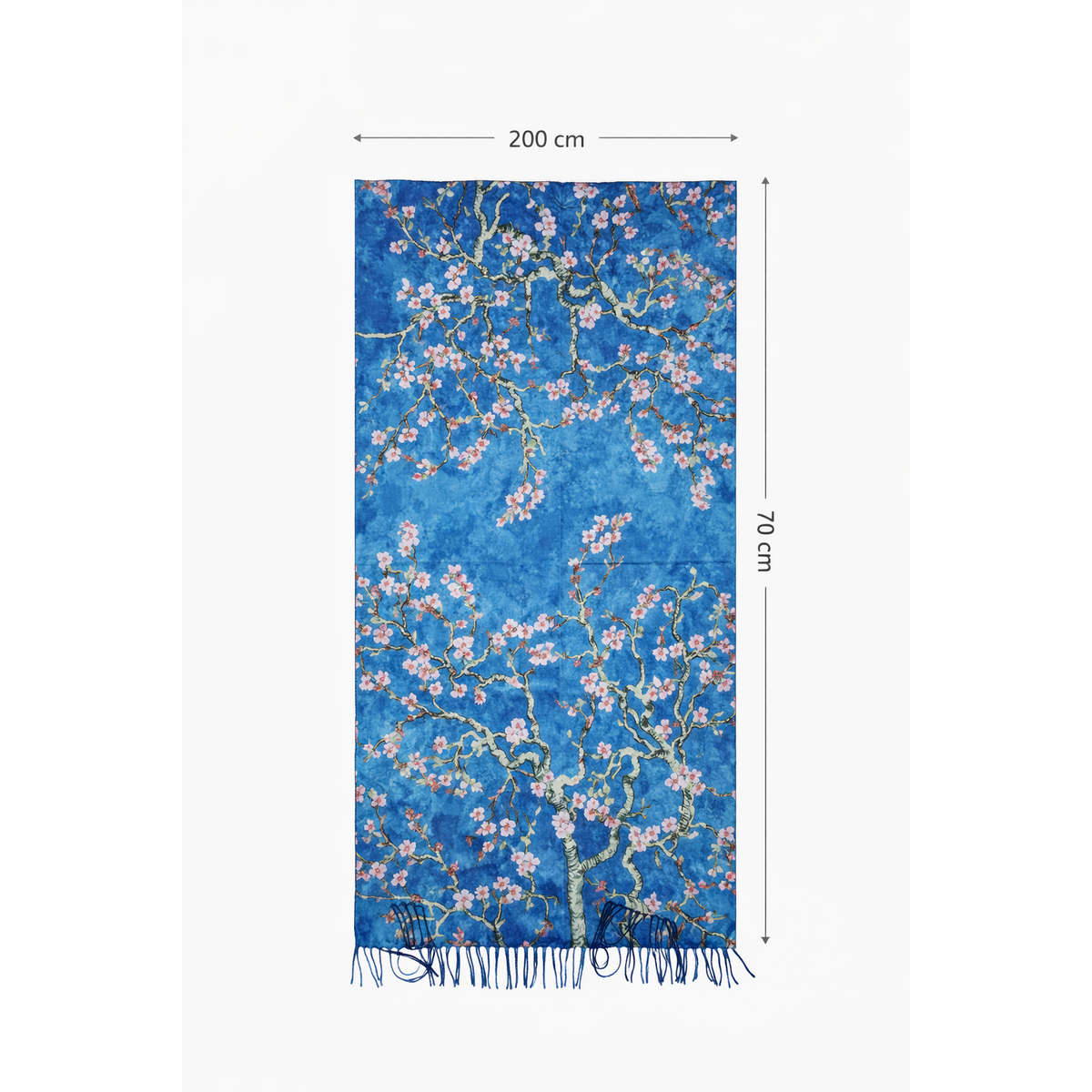 HS Schilderij Sjaal - In 5+ Designs - Dikkere stof - 202x72 cm - Amandelbloesem