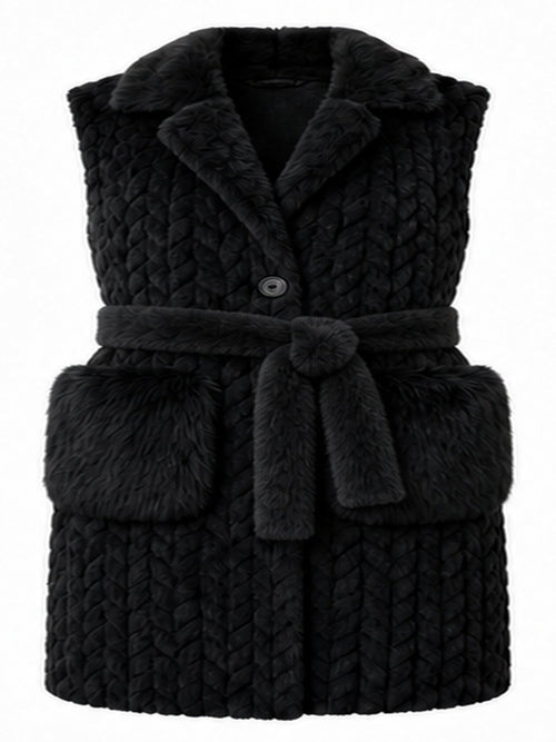 Lang faux fur gilet