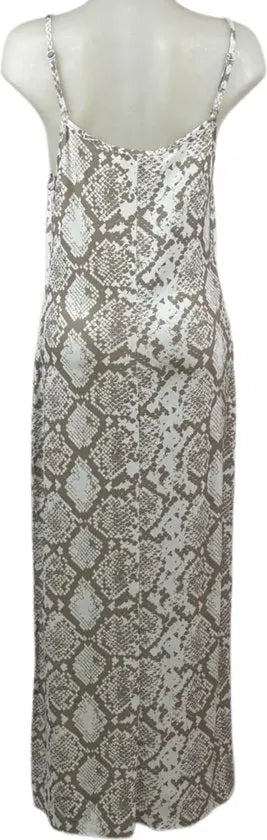 Angelle Milan – travelstof jurk voor dames – Beige/Witte Lange Jurk met Bandjes – Ademend – Kreukherstellend – Duurzame jurk - Mapsy B.V
