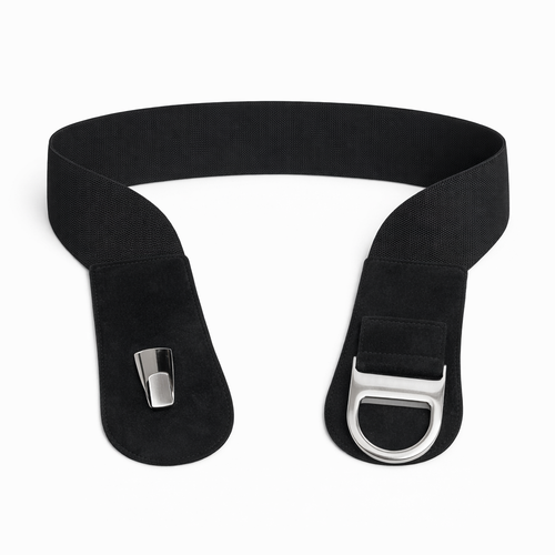 HS Riem - in 6+ Kleuren - Klipsluiting - Zwart (chroom)