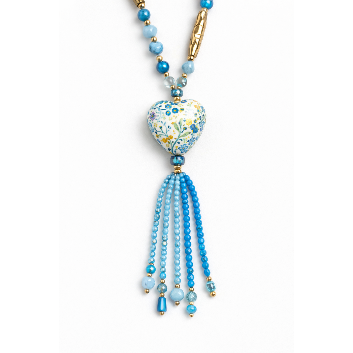 HS Lange Ketting - In 5+ Kleuren - Hartje - Blauw