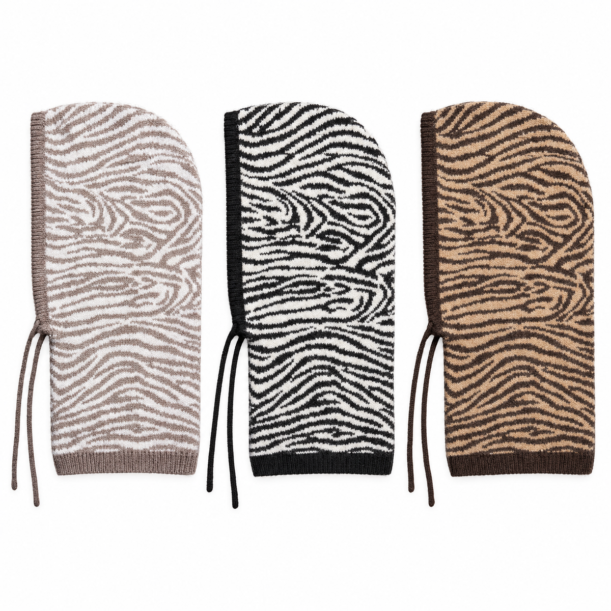 Zebra Gebreide Hood