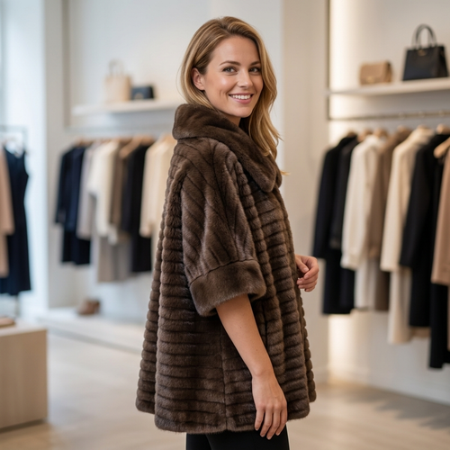 Faux Fur Poncho – Model 41091