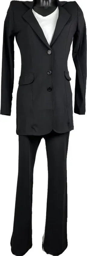 Angelle Milan – travelstof broek voor dames – Zwarte Broek met Wijde Pijpen – Ademend – Kreukherstellend – Duurzame Broek - Mapsy B.V