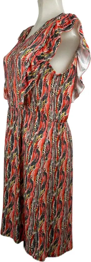 Angelle Milan – travelstof jurk – Rode Print Mouwloze Jurk – Ademend – Kreukherstellend – Duurzame jurk - Mapsy B.V